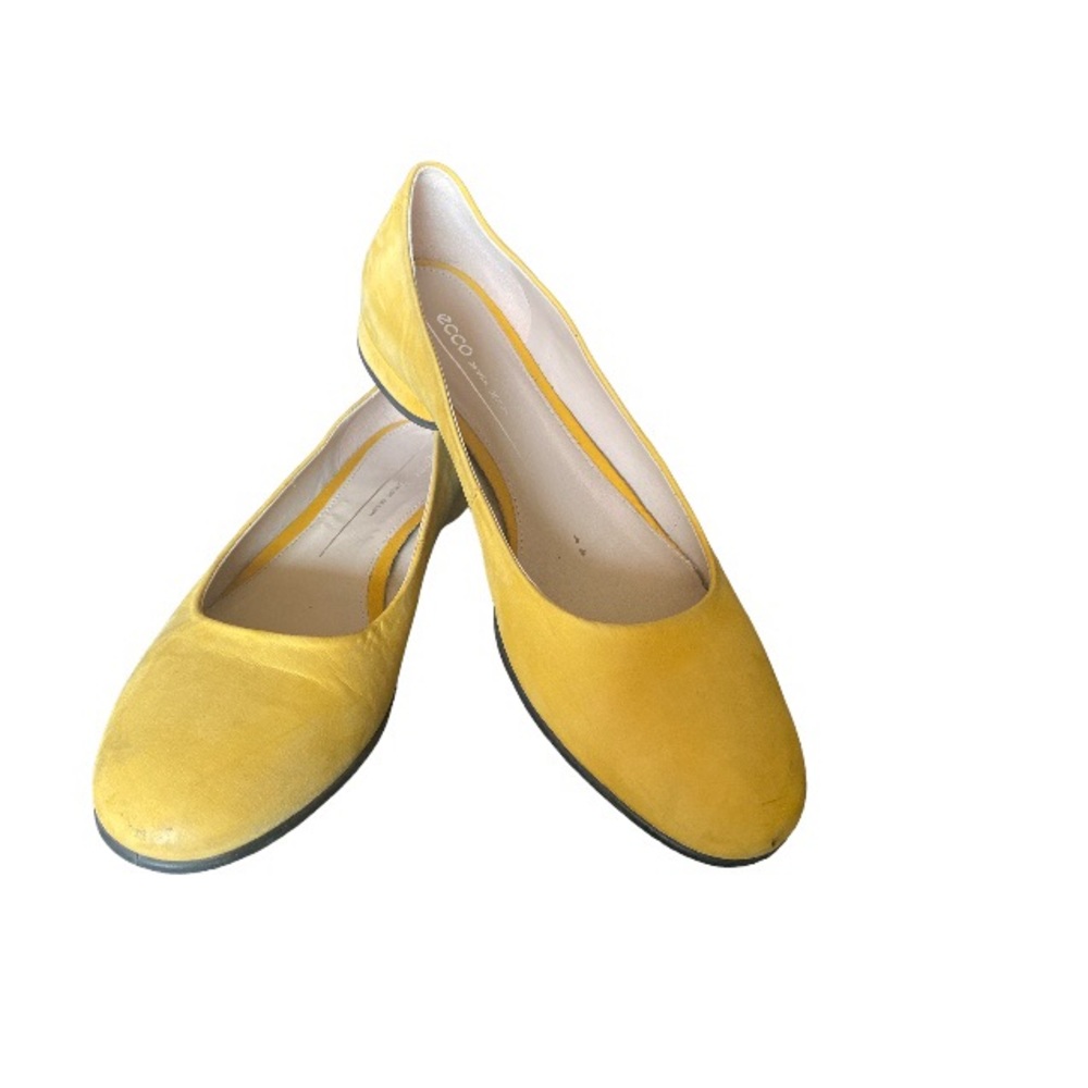 Ecco Anine Ballerina Women's Ballet Flats Yellow Suede Leather Comfort